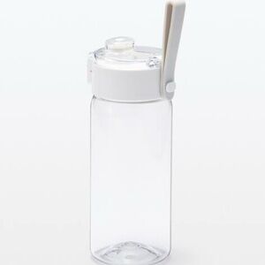 Clear Water Bottle with White Lid